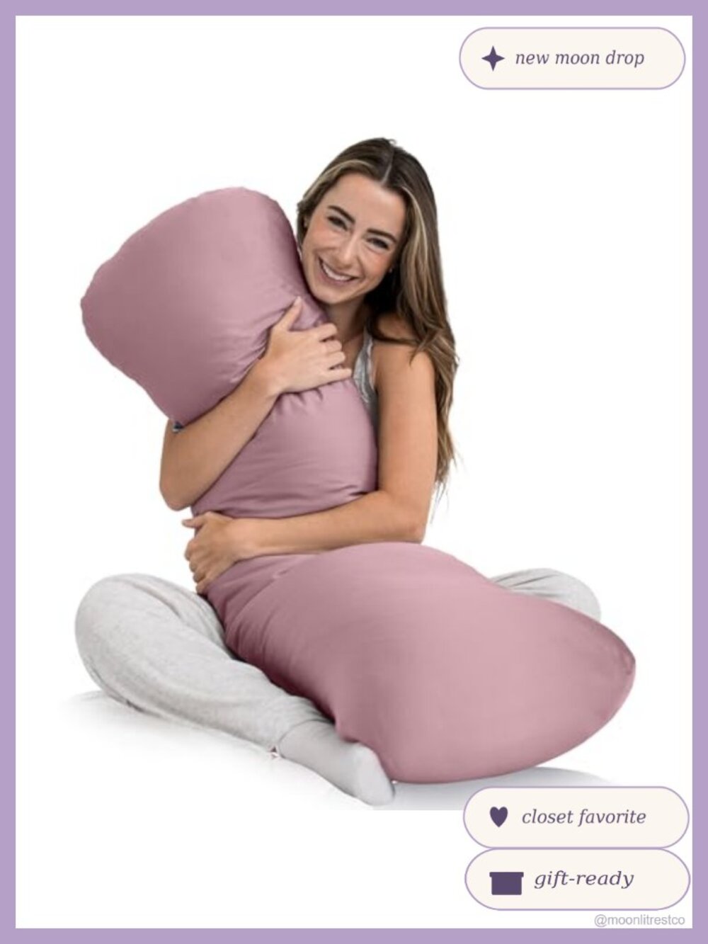 Weighted Body Pillow 8lbs Cooling Tencel Cover 48x14 XL